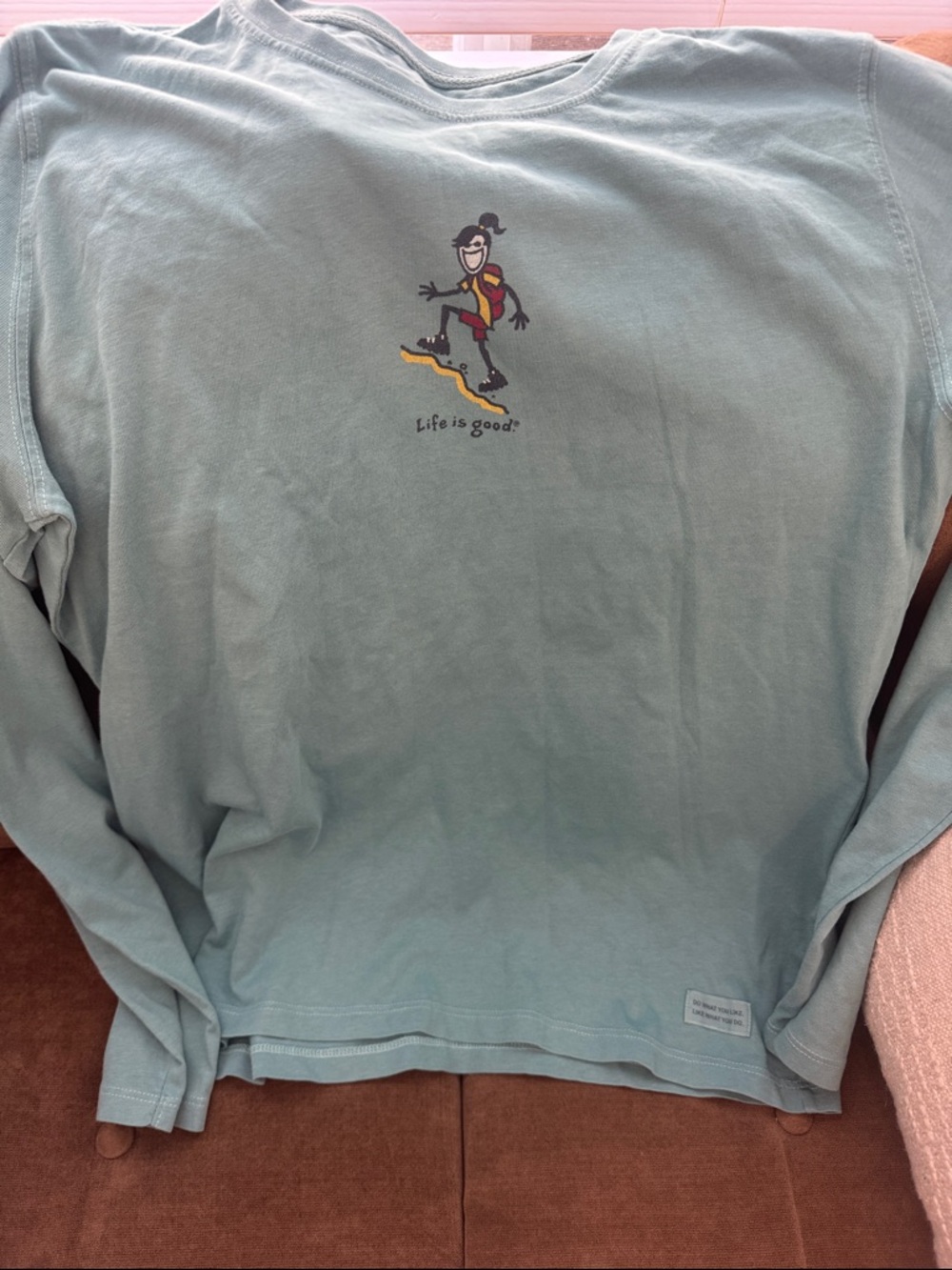 Life Is Good Teal Long Sleeve Tee size medium